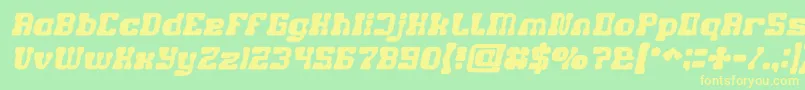 GAME ROBOT Bold Italic Font – Yellow Fonts on Green Background