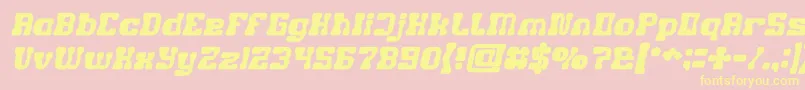 GAME ROBOT Bold Italic Font – Yellow Fonts on Pink Background