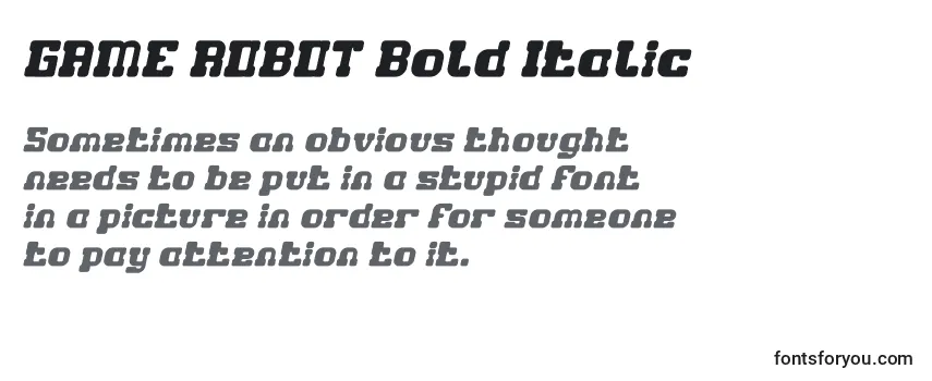 GAME ROBOT Bold Italic -fontin tarkastelu