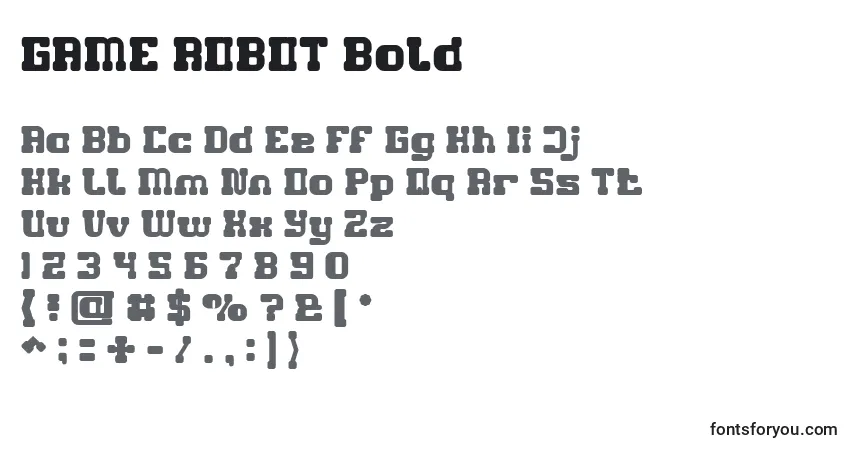 Fuente GAME ROBOT Bold - alfabeto, números, caracteres especiales