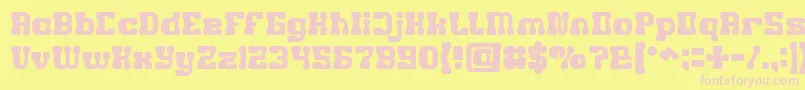 GAME ROBOT Bold-fontti – vaaleanpunaiset fontit keltaisella taustalla