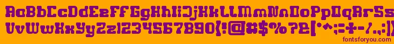 フォントGAME ROBOT Bold – オレンジの背景に紫のフォント