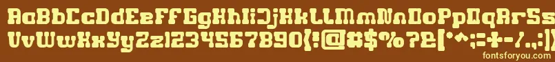 GAME ROBOT Bold-fontti – keltaiset fontit ruskealla taustalla