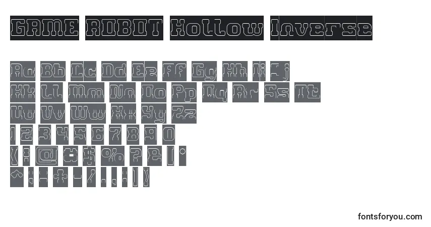 GAME ROBOT Hollow Inverse Font – alphabet, numbers, special characters