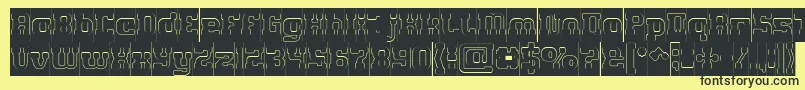 GAME ROBOT Hollow Inverse Font – Black Fonts on Yellow Background