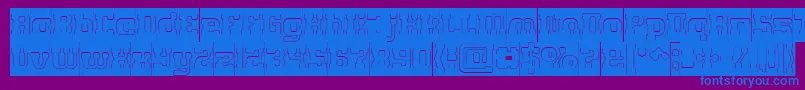 GAME ROBOT Hollow Inverse Font – Blue Fonts on Purple Background