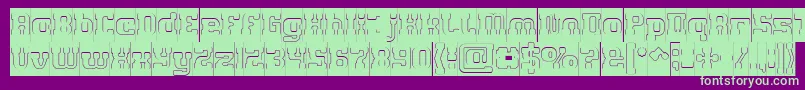 GAME ROBOT Hollow Inverse Font – Green Fonts on Purple Background