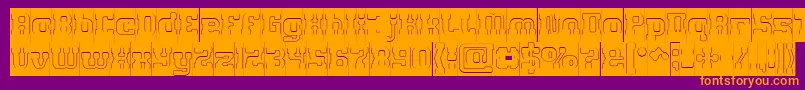 GAME ROBOT Hollow Inverse Font – Orange Fonts on Purple Background