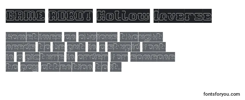 Überblick über die Schriftart GAME ROBOT Hollow Inverse