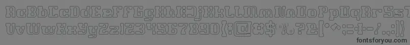 フォントGAME ROBOT Hollow – 黒い文字の灰色の背景