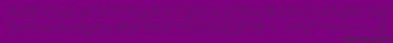 GAME ROBOT Hollow-Schriftart – Schwarze Schriften auf violettem Hintergrund