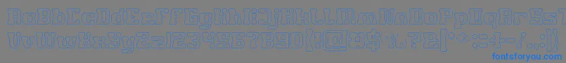 フォントGAME ROBOT Hollow – 灰色の背景に青い文字