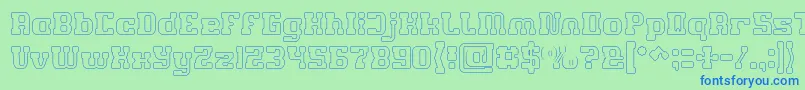 GAME ROBOT Hollow Font – Blue Fonts on Green Background