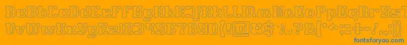 GAME ROBOT Hollow Font – Blue Fonts on Orange Background