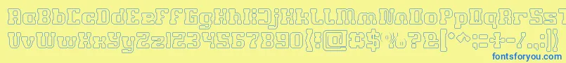 GAME ROBOT Hollow Font – Blue Fonts on Yellow Background