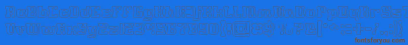 GAME ROBOT Hollow Font – Brown Fonts on Blue Background