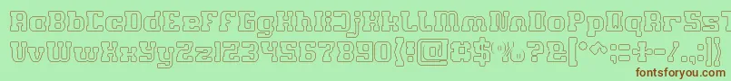 GAME ROBOT Hollow Font – Brown Fonts on Green Background