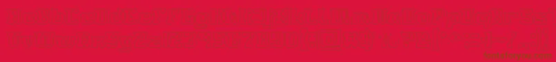 GAME ROBOT Hollow-Schriftart – Braune Schriften auf rotem Hintergrund