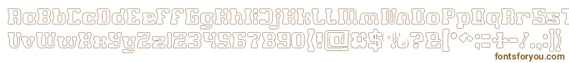 フォントGAME ROBOT Hollow – 白い背景に茶色のフォント