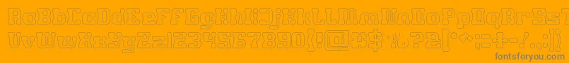 Czcionka GAME ROBOT Hollow – szare czcionki na pomarańczowym tle