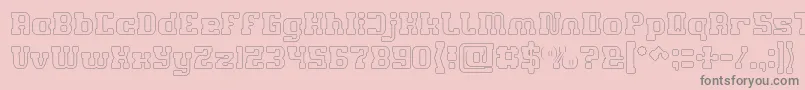 GAME ROBOT Hollow-Schriftart – Graue Schriften auf rosa Hintergrund