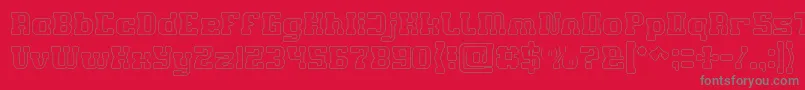 GAME ROBOT Hollow-Schriftart – Graue Schriften auf rotem Hintergrund
