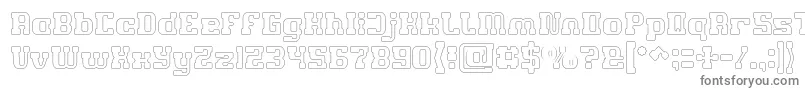 GAME ROBOT Hollow-fontti – harmaat kirjasimet valkoisella taustalla