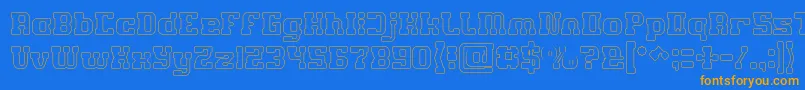 Шрифт GAME ROBOT Hollow – оранжевые шрифты на синем фоне