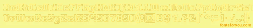 GAME ROBOT Hollow Font – Orange Fonts on Yellow Background