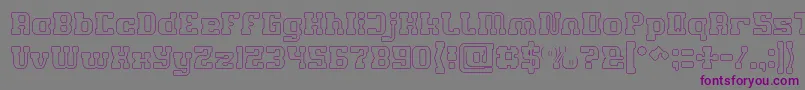 フォントGAME ROBOT Hollow – 紫色のフォント、灰色の背景