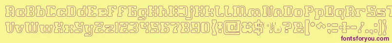 GAME ROBOT Hollow Font – Purple Fonts on Yellow Background