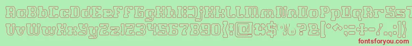 GAME ROBOT Hollow Font – Red Fonts on Green Background