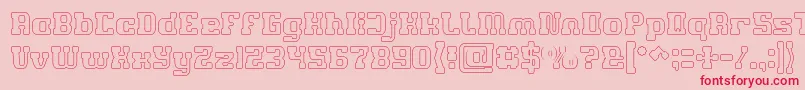 GAME ROBOT Hollow-Schriftart – Rote Schriften auf rosa Hintergrund