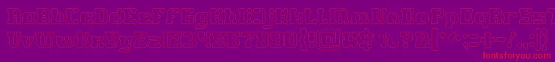 GAME ROBOT Hollow Font – Red Fonts on Purple Background