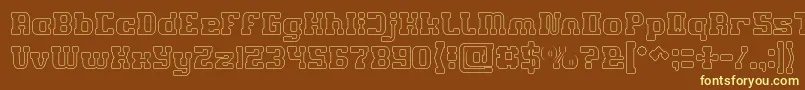 Шрифт GAME ROBOT Hollow – жёлтые шрифты на коричневом фоне