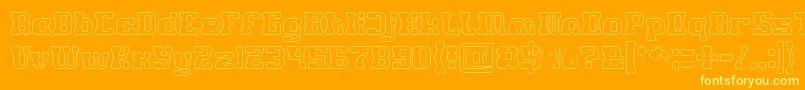 fuente GAME ROBOT Hollow – Fuentes Amarillas Sobre Fondo Naranja