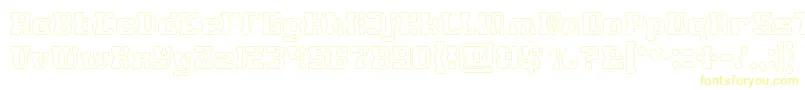 Fonte GAME ROBOT Hollow – fontes amarelas em um fundo branco