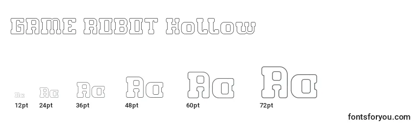 Größen der Schriftart GAME ROBOT Hollow