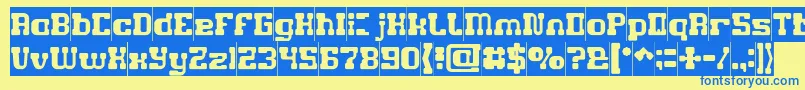 Шрифт GAME ROBOT Inverse – синие шрифты на жёлтом фоне