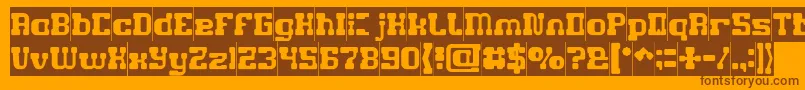 Шрифт GAME ROBOT Inverse – коричневые шрифты на оранжевом фоне
