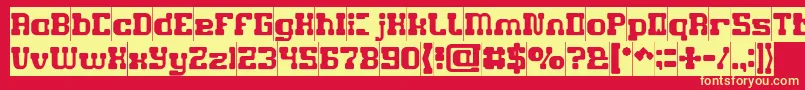 Шрифт GAME ROBOT Inverse – жёлтые шрифты на красном фоне