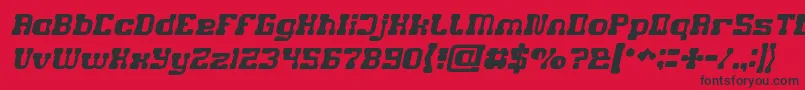 フォントGAME ROBOT Italic – 赤い背景に黒い文字