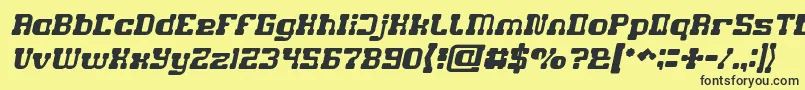 GAME ROBOT Italic-fontti – mustat fontit keltaisella taustalla