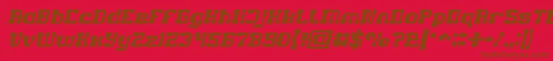 GAME ROBOT Italic-Schriftart – Braune Schriften auf rotem Hintergrund