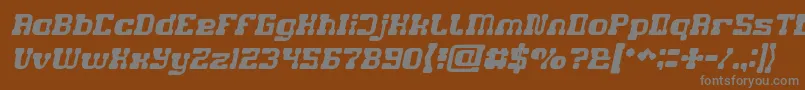 GAME ROBOT Italic-Schriftart – Graue Schriften auf braunem Hintergrund