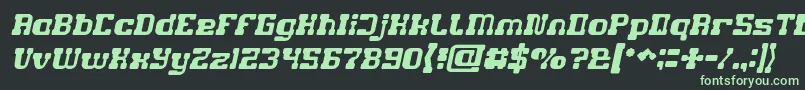 Fonte GAME ROBOT Italic – fontes verdes em um fundo preto