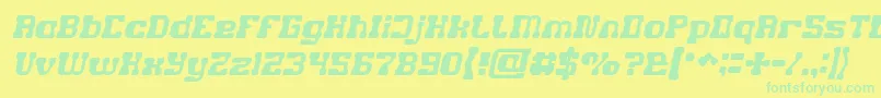GAME ROBOT Italic Font – Green Fonts on Yellow Background