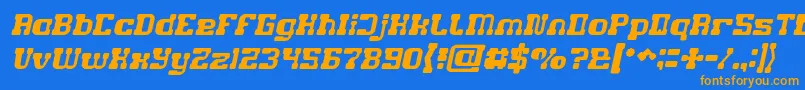 GAME ROBOT Italic Font – Orange Fonts on Blue Background