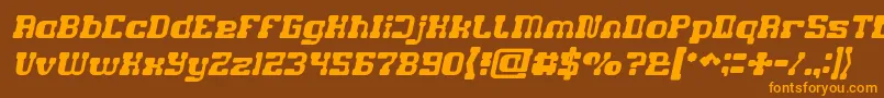 GAME ROBOT Italic Font – Orange Fonts on Brown Background