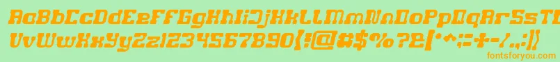 GAME ROBOT Italic Font – Orange Fonts on Green Background